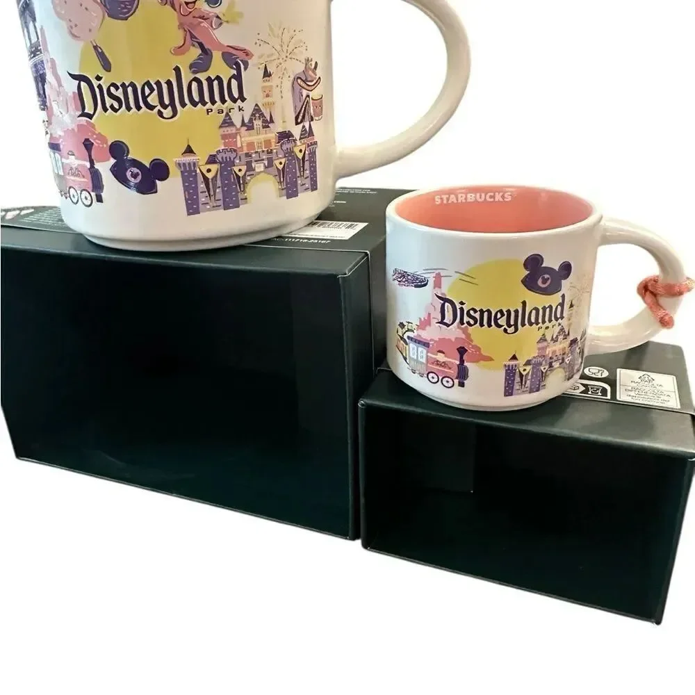 Starbucks Disneyland Mug Duo full size & mini Purple and Pink NWT